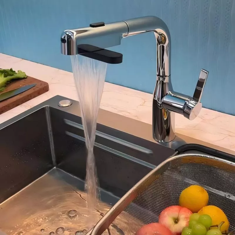 Grifo de cocina con elevación con pantalla digital