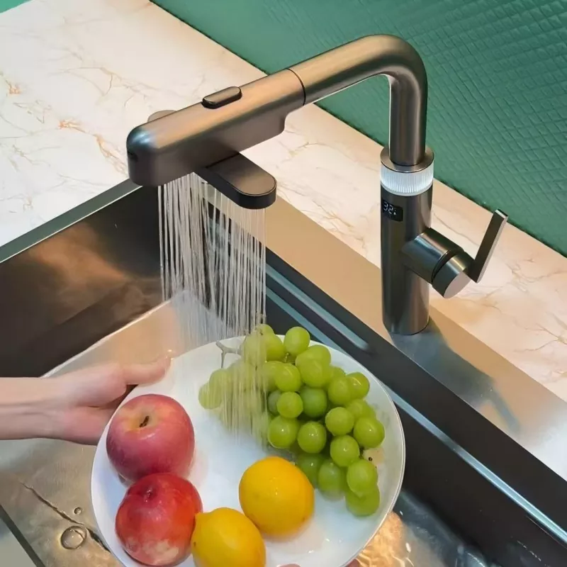 Digital Display Lift Kitchen Faucet