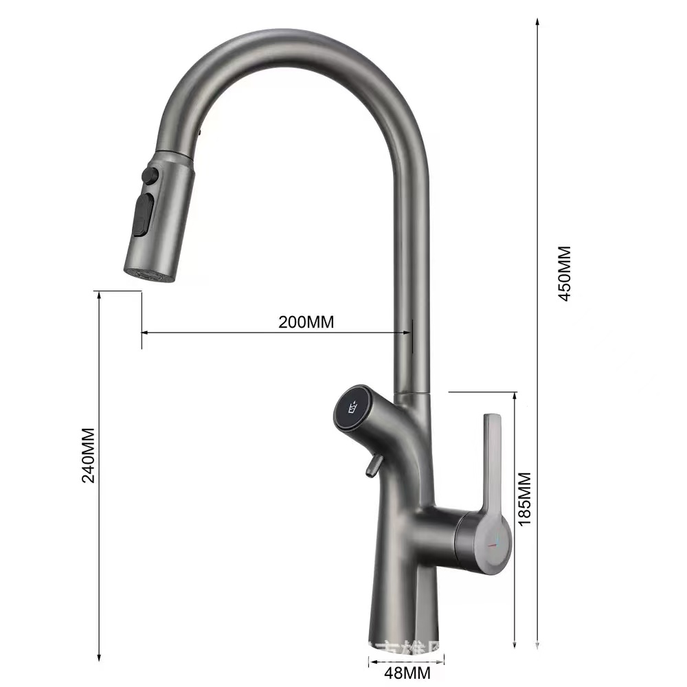 Digital Display Pull-Out Faucet with Built-in Water Purifier
